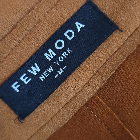 Few Moda New York Faux Suede 70's Trench Coat Medium Open Front Old Money Mob - Picture 6 of 8